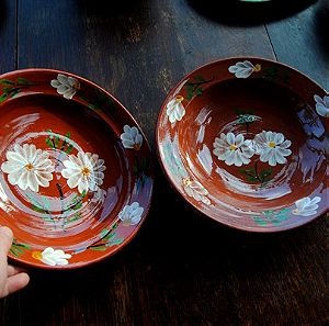 Vintage ζευγάρι πιάτων απο την Σάμο . 1970 , 27 εκ. διάμετρος .