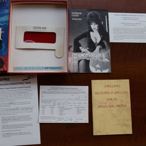 Elvira 1990 PC Big Box μεταχειρισμένο παιχνίδι περιπέτειας, 8x δισκέτες 5.25"