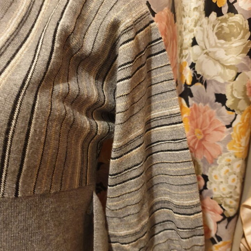 Figaro women's blouse like new, size M, black and grey with gold thread