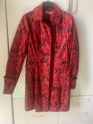 Red and black trench coat size M new