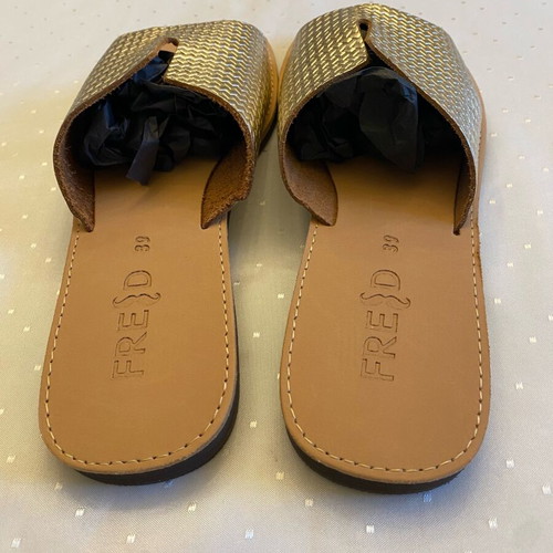 Keep Fred leather sandals new, gold, size 39