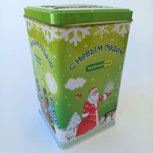 Collectible Russian metal Christmas tin like new, 2010