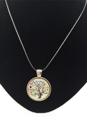 Necklace from Tibetan silver with quartz cabochon new