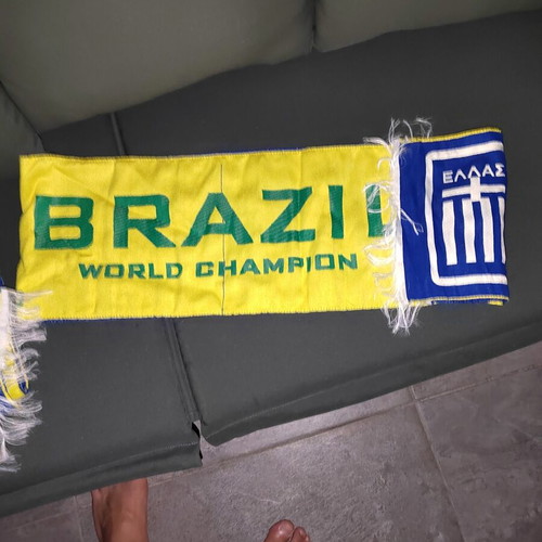 Collectible Greece vs Brazil Matchday Scarf 16/06/2005 Confederations Cup like new