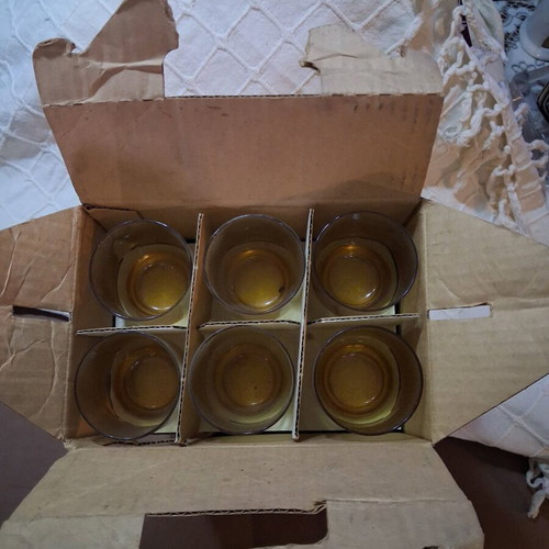 Tasman glasses new, pack of 18 from New Zealand, 70s vintage