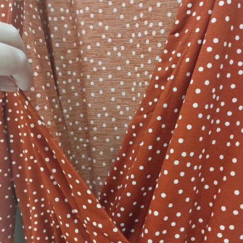 Mango polka dot dress like new, orange-brick color