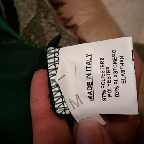 Satin midi dress Dixie new, emerald green, size S/M
