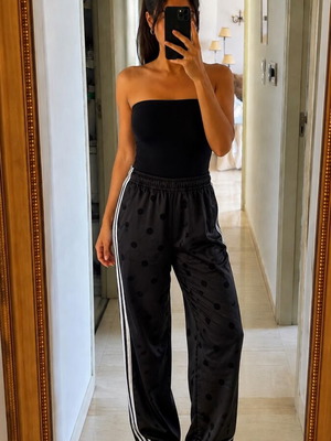 Adidas tracksuit pants L, black and white