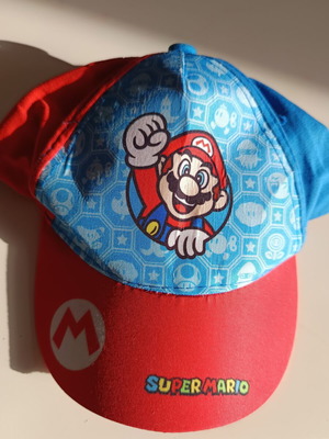 Καπέλο Super Mario σαν καινούργιο, μέγεθος 52, μπλε και κόκκινο, 100% βαμβάκι
