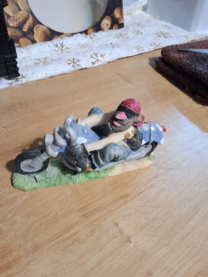 Collectible Handmade Biker Statue Like New, Vintage 1980s