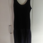 Italian cocktail dress with velvet and chiffon, sleeveless, black