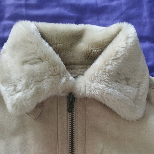 Event leather jacket used, beige, size M