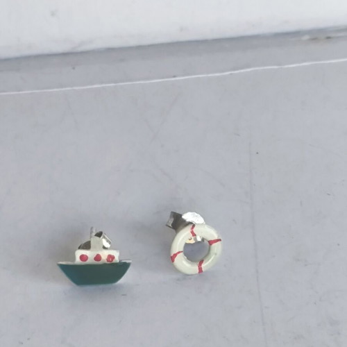 925 Silver Handmade Earrings with Enamel like new