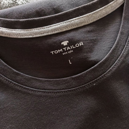 Tom Tailor men's t-shirt new, size L, white and gray
