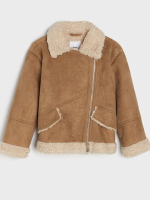 Sinsay jacket 7 years 122cm like new, brown with inner fur