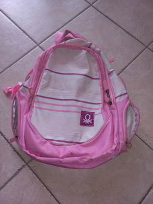 Benetton girls school backpack used, three compartments