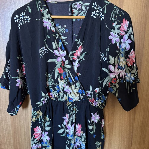 Floral Playsuit Arena like new, black base with pink lilac and blue shades