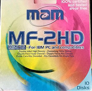 M.A.M. (MITSUI ADVANCED MEDIA) δισκέτες 3.5" DS/DD ΠΑΚΈΤΟ ΤΩΝ 10 (ΓΙΑ IBM PC ΚΑΙ ΣΥΜΒΑΤΟΥΣ)