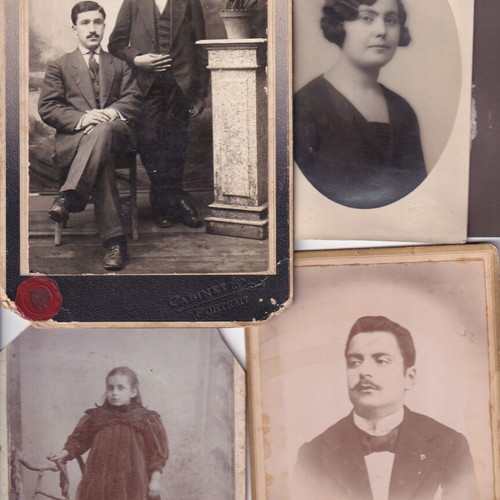 Cardboard photos used, pack of 19, portraits