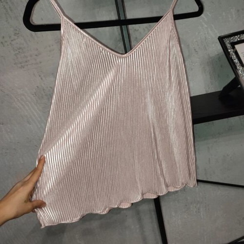 Metallic Rose Gold Pleated Top J.Stars like new, S/M