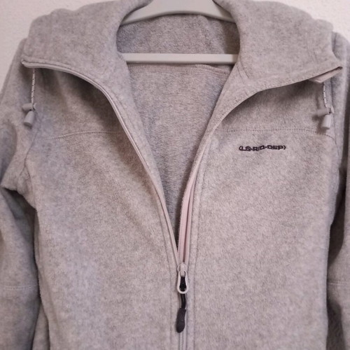H&M fleece jacket gray with hood, like new, size S