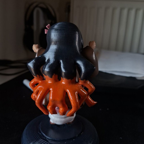 Nezuko 3D Printed Figure Like New, Hand-Painted with Acrylics