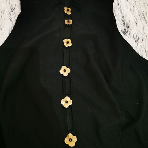 Black long dress with mao collar like new, size M