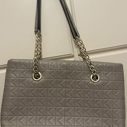 Karl Lagerfeld leather handbag beige-grey
