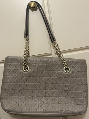 Karl Lagerfeld leather handbag beige-grey