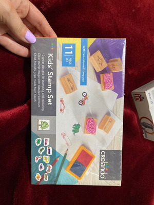 Children's wooden stamp set new, 11 pieces