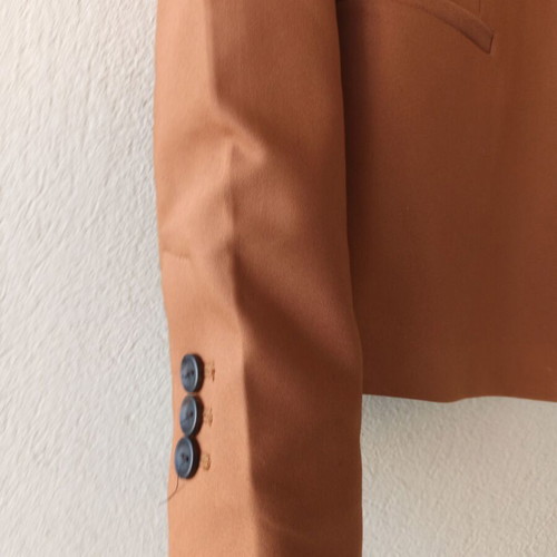 Zara women's short tailored blazer, tan color, size L
