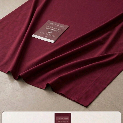 Bed sheet set Bordeaux and grey, 100% cotton