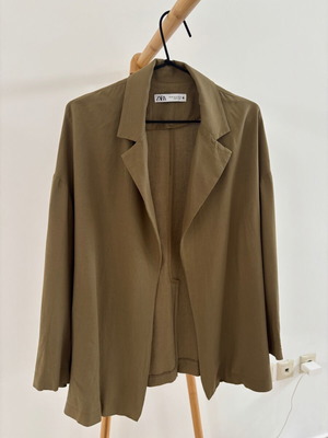 Linen Zara blazer like new, khaki green, size XS
