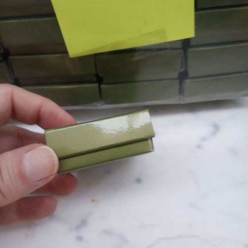Small green packaging boxes pack of 47, new, 5x5 cm