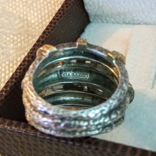 Zolotas silver-gold set 950 24k used, hammered