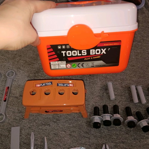 Children's toolboxes used with tools, set of two