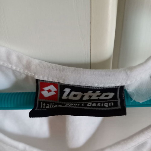 Lotto sleeveless white shirt new with blue stripes