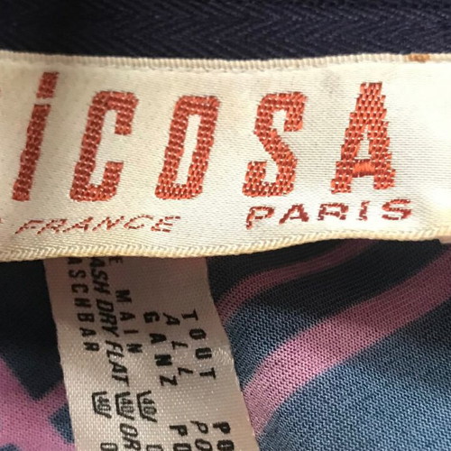 Tricosa Paris vintage dress used, black with purple/fuchsia