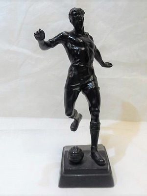 Collectible Soviet cast iron footballer sculpture 1972 Kasli