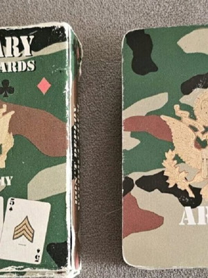 US Army playing cards used with ranks on cards