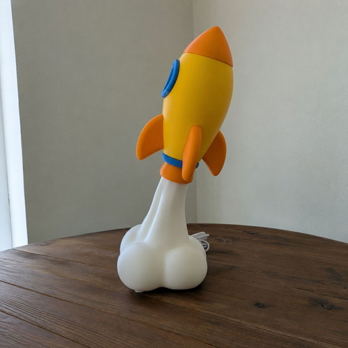 Children's rocket lamp handmade 3D like new