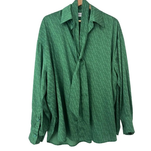 Vassia Kostara shirt green emerald with logo like new