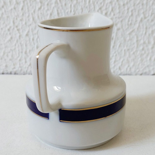 Vintage Hollohaza Hungary Porcelain Milk Jug Echt Kobalt & Gold like new