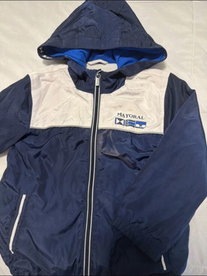 Mayoral boys' windbreaker jacket, white and blue, size 104 cm