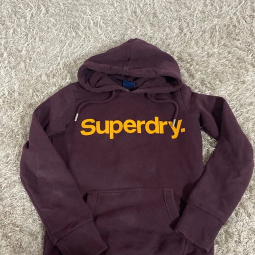 Superdry hoodie size XS used, red and purple
