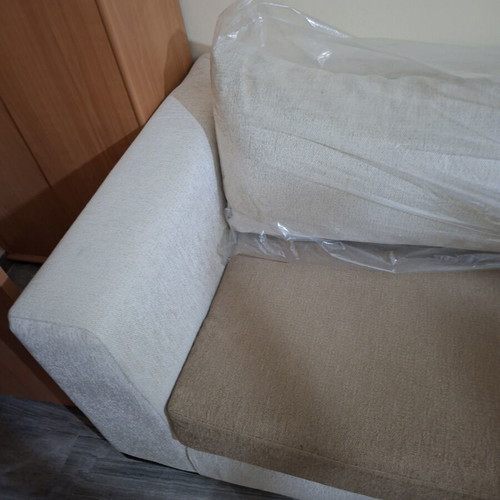 Living room sofa 3-seater brown beige