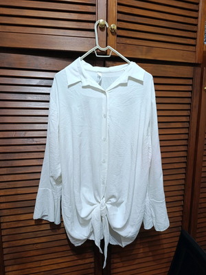 Acne Studios shirt white, wide with waist tie like new