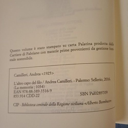 L’Altro Capo del Filo by Andrea Camilleri