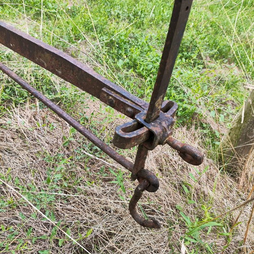 Antique plow used for garden decoration