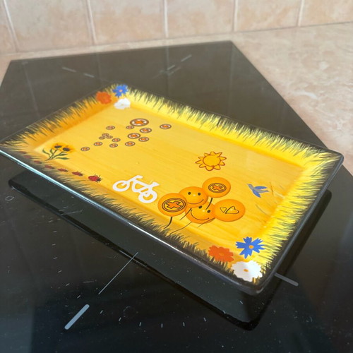 Ceramic rectangular serving platter, approx. 22.5 cm